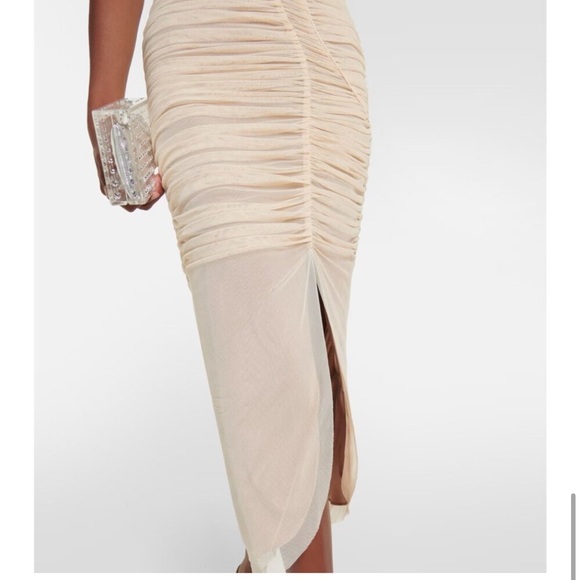 RARE SIMKHAI Seraiah Gathered Midi Dress in Thorn Midi Dress - Picture 3 of 15